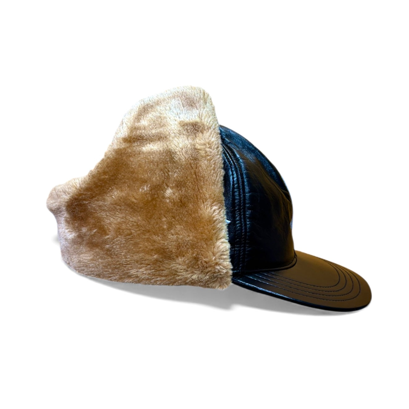 Leather Deerstalker / Trapper Cap