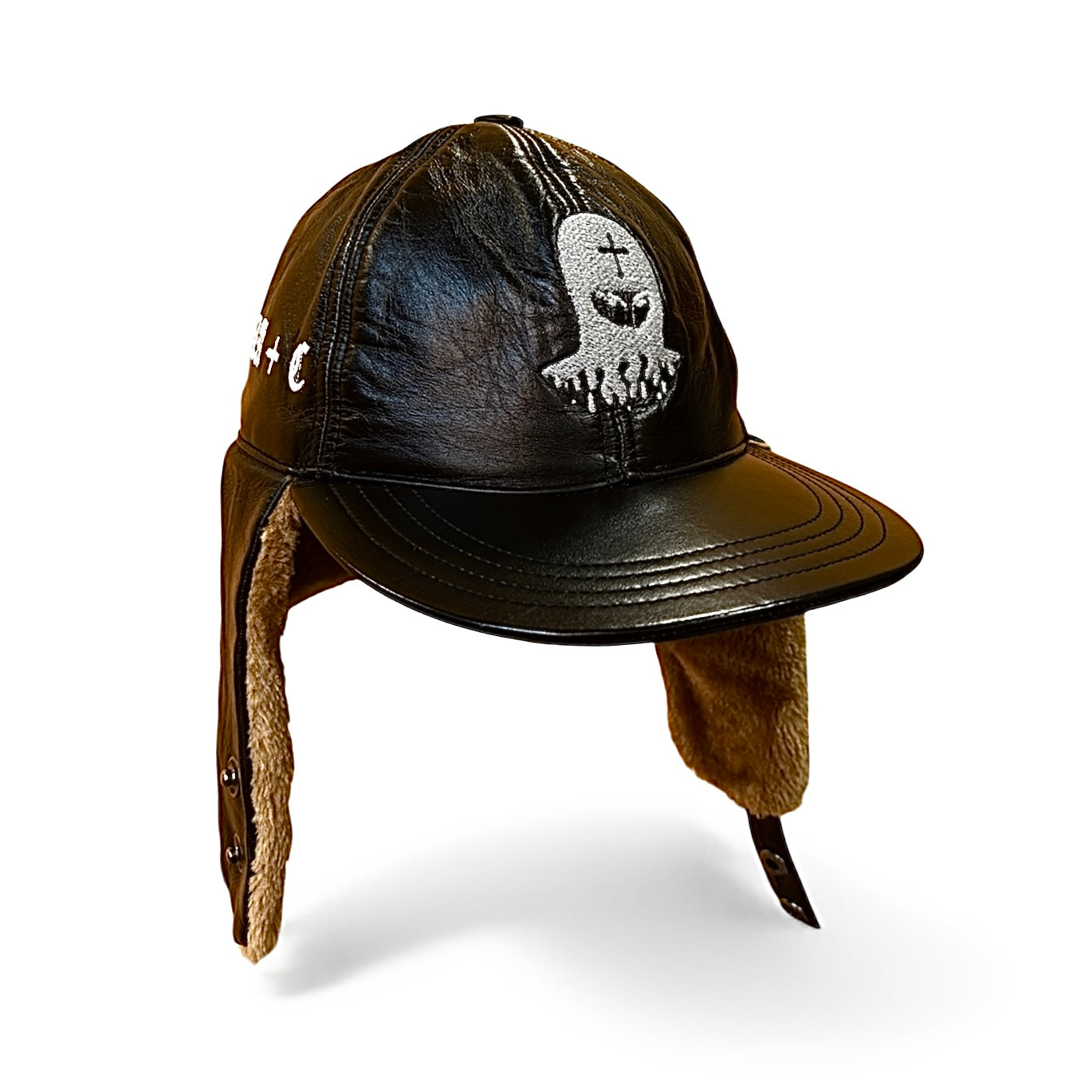 Leather Deerstalker / Trapper Cap