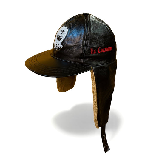 Leather Deerstalker / Trapper Cap