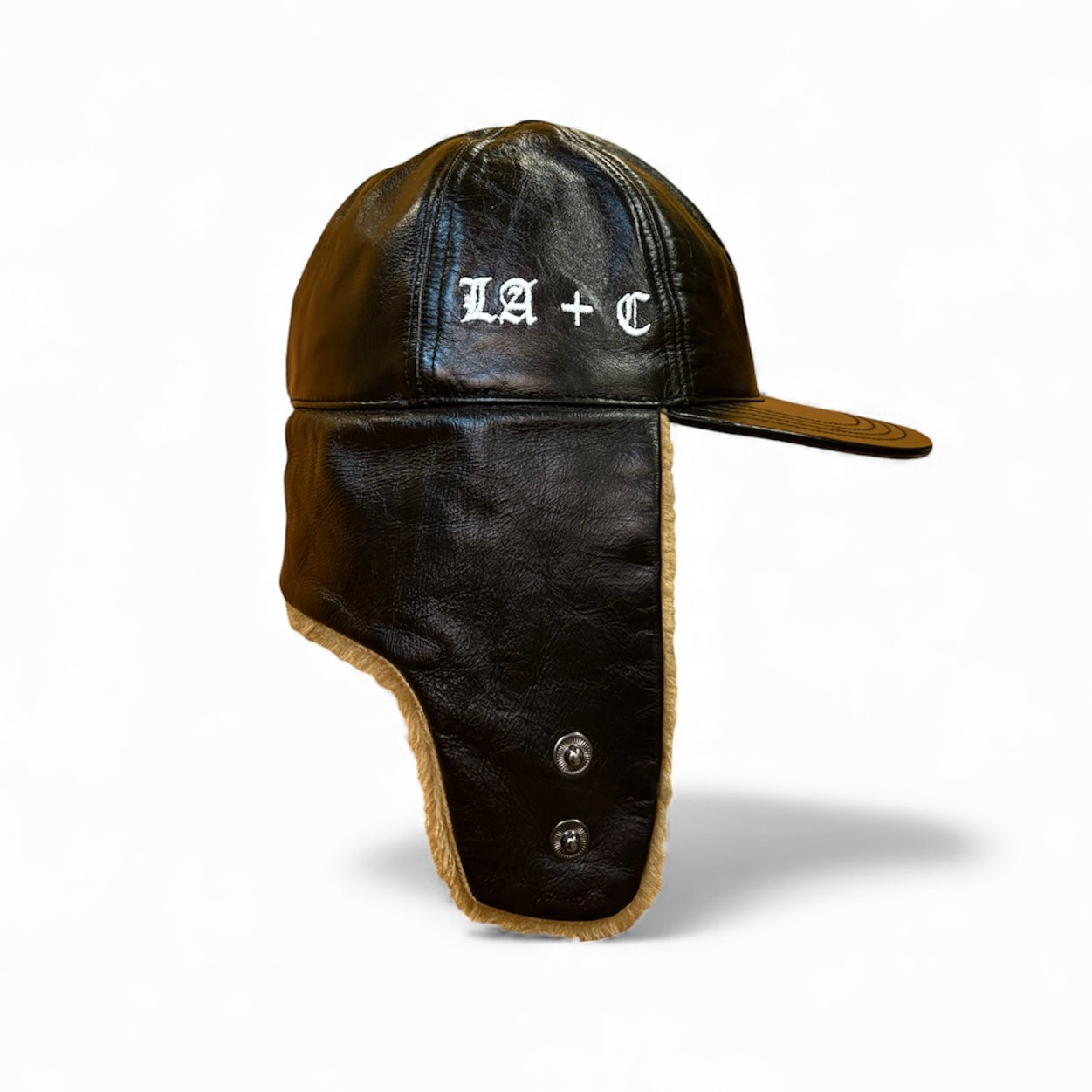 Leather Deerstalker / Trapper Cap