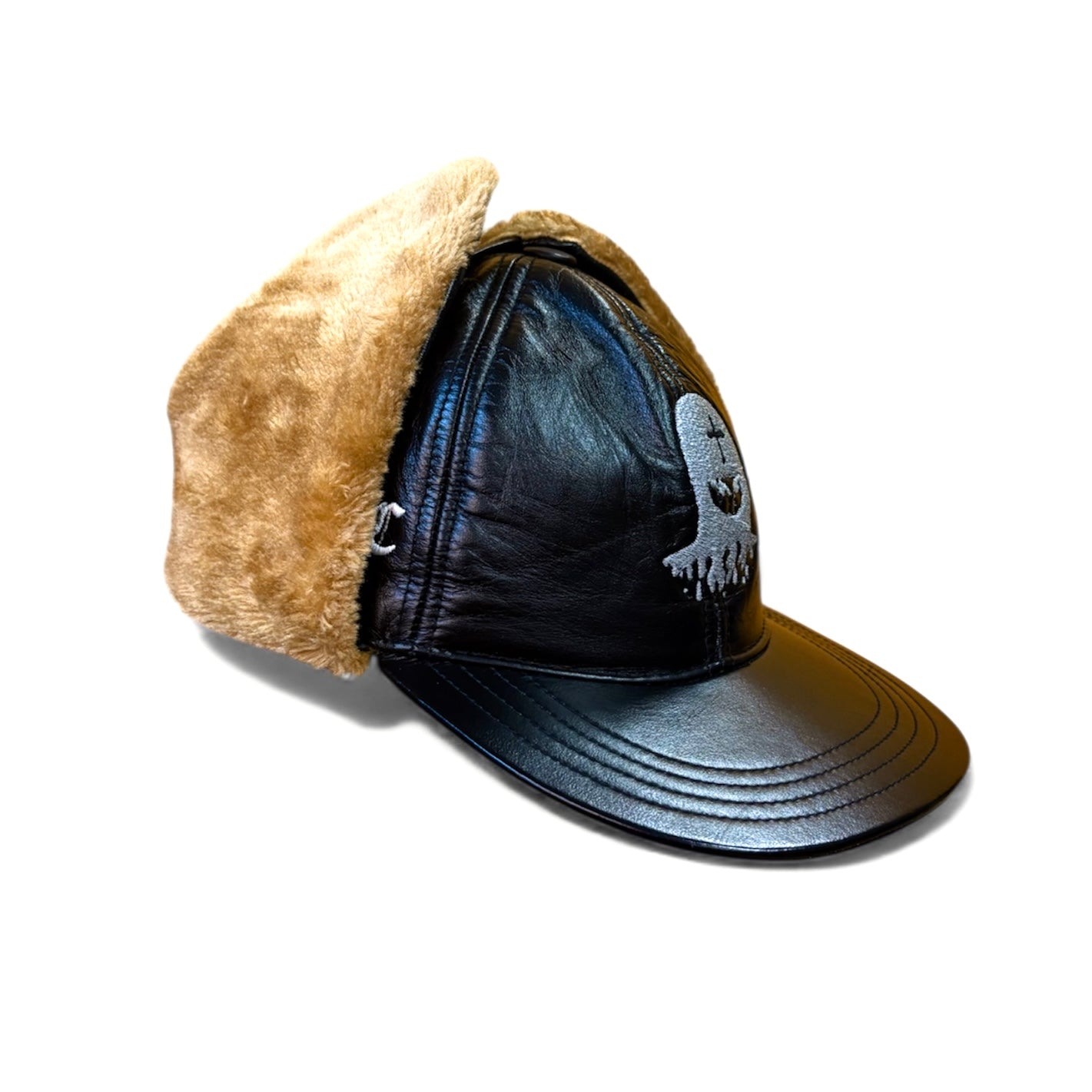 Leather Deerstalker / Trapper Cap